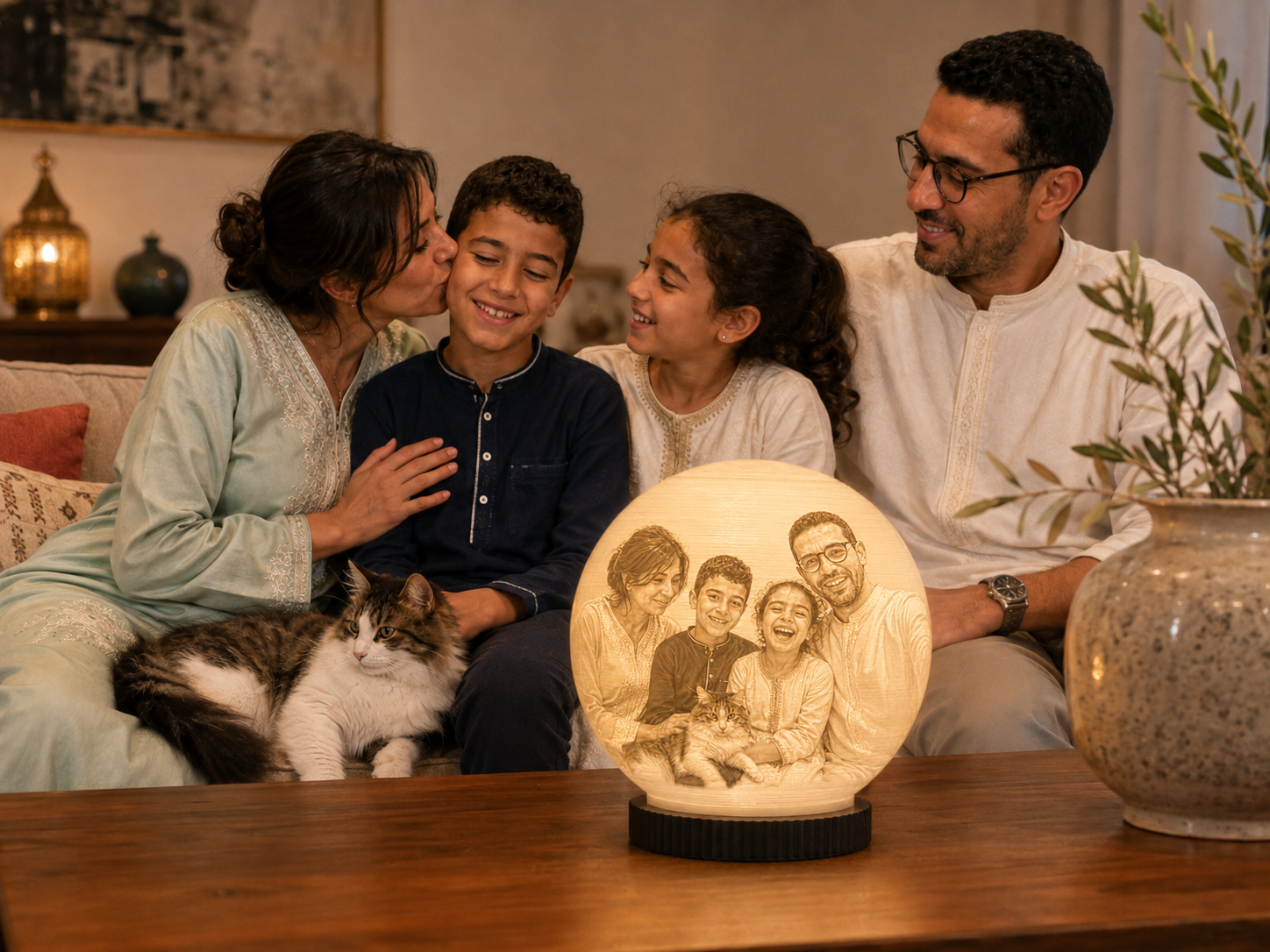 Sélection de cadeaux personnalisés dans une ambiance chaleureuse