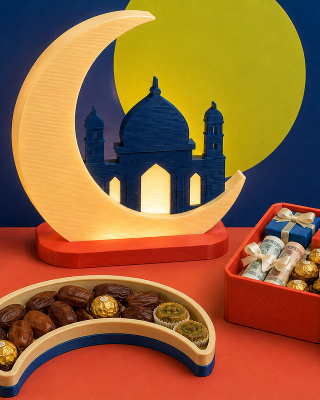 Lanterne, croissant et cadeau pour Ramadan et l’Aïd
