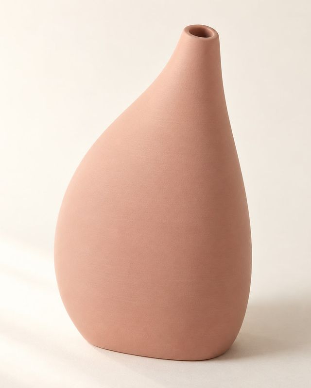 Soliflore rose en forme de goutte avec une petite ouverture supérieure