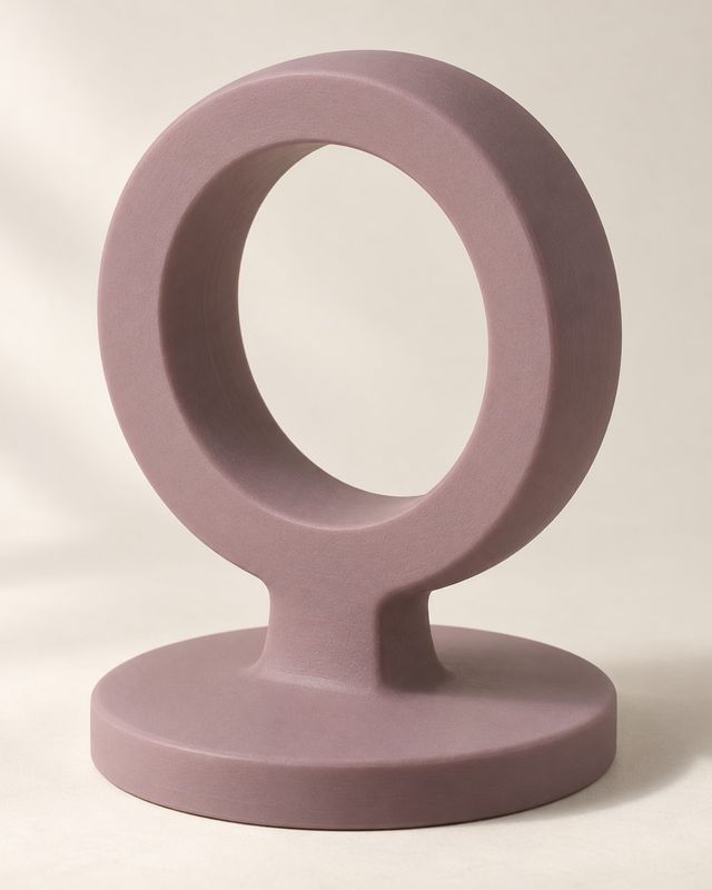 Porte-bracelets mauve en anneau vertical sur base ronde